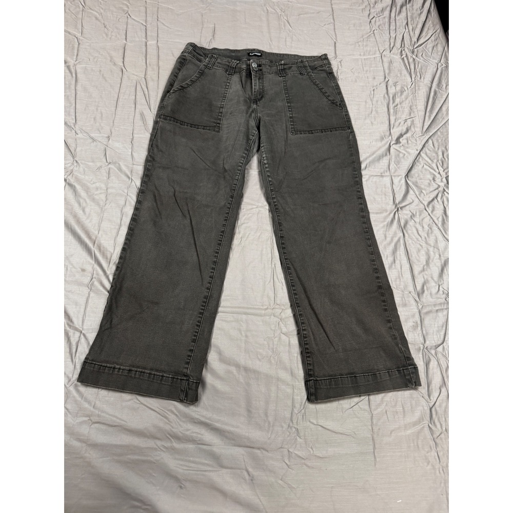 Flamingals Gray Wide Leg Cargo Jeans Plus Size 3XL High Rise Patch Pocket Pants